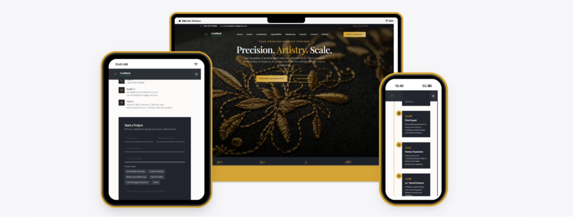 Combined Fashions Ltd. – Corporate Website for a Global RMG Manufacturer
